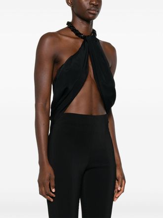 Amen Womens Halter Top Black Acrylic Tops