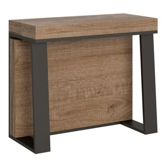 Itamoby Consola extensible 90x40/288 cm efecto madera roble natural, hierro