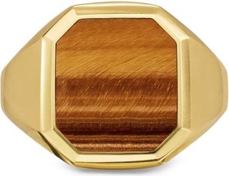 David Yurman Anello a sigillo Streamline in oro giallo 18 carati