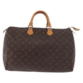 Louis Vuitton Speedy Handbag Monogram Canvas Brown Canvas Handbag (Pre-Owned)