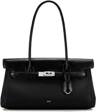 JW PEI Yara Faux Leather Shoulder Bag in Black Lychee Pattern at Nordstrom