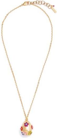 Kurt Geiger Floral Egg Pendant Necklace in Multi at Nordstrom Rack