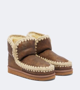 Mou Botines de piel con borrego