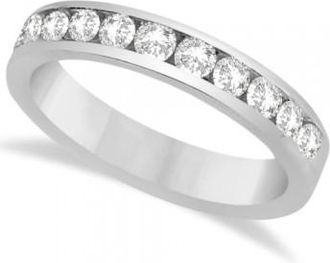 Allurez Channel Set Moissanite Anniversary Ring Band 14K White Gold 0.66ctw