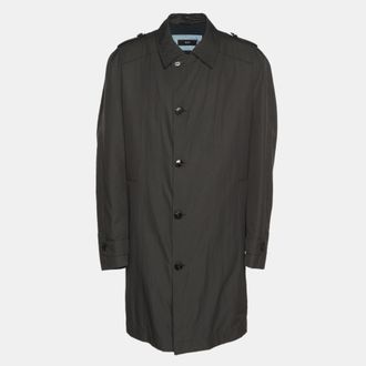 HUGO BOSS Boss By Hugo Boss Dark Grey Nylon Trench Coat