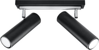 Wonderlamp Regleta Zani Negro, 2 Luces