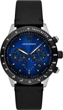 Emporio Armani Horloges - Heren - Horloges - Blauw - ONE Size - Leer - Accessoires