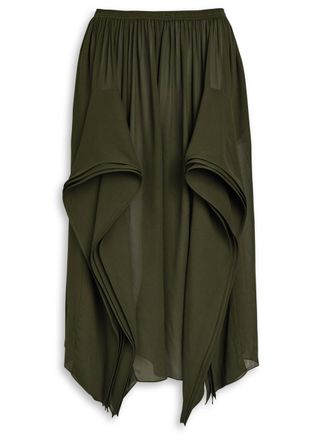 Alaia Peek Semi-sheer Chiffon Trousers - Olive - 40 (UK12 / M)