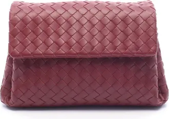 Bottega Veneta Bordeaux Leather Clutch Bag (Pre-Owned)