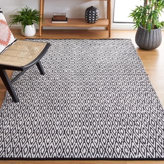 Safavieh Montauk Hand Made Area rug, Ivory / Black Contemporary Style Non-Shedding