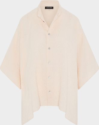 Eskandar A-Line Textured Silk Shirt