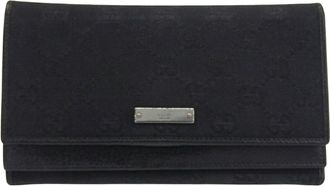 Gucci Black Gg Canvas Long Wallet (Bi-Fold) (Pre-Owned)