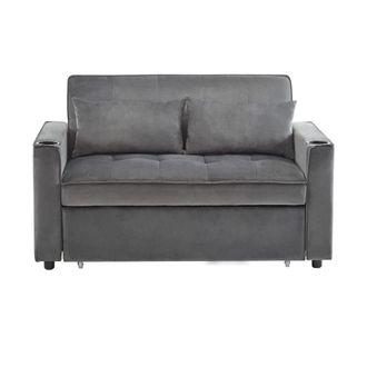 Urban Meuble Sof&aacute; convertible de 2 plazas en terciopelo gris