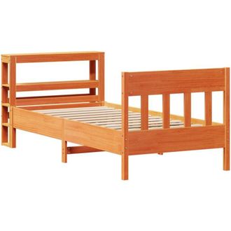vidaXL Vidaxl - Cama Sin Colch&oacute;n Madera Maciza De Pino Marr&oacute;n Cera 100x200 Cm