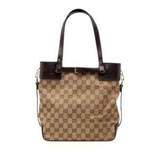 Gucci Pre-owned Tote Bags, female, Beige, Size: ONE SIZE Pre-owned Canvas Tote
