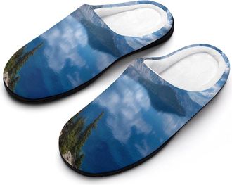 Generic Crater Lake Oregon National Park Men Slippers Funny House Shoes Cotton Slipper for Indoor Outdoor