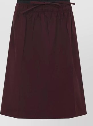 Prada popeline skirt elastic waistband back pockets