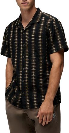 Prana Mantra Light Heritage Camp Shirt in Dark Roast at Nordstrom, Size Medium