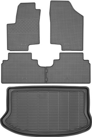 OEM Hyundai Ix20 Minivan A Partir De 2017 Set - Alfombrillas De Goma Para Coche + Alfombrilla Para Maletero