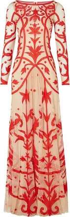 Temperley London Francine embroidered long-sleeve gown - women - Polyamide/Silk/Elastane - 16