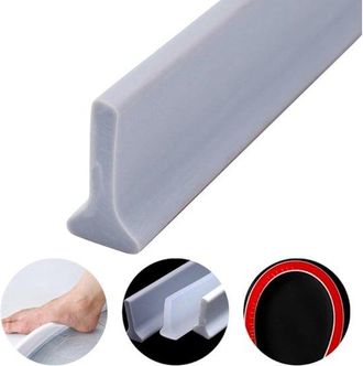 OEM Barrera De Ducha - Tope De Agua Para Ducha - Umbral De Ducha - Tira Autoadhesiva Para Ducha - Tope De Agua Autoadhesivo - 2 M - Gris