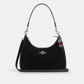 Coach Womens Teri Hobo Bag With Cherry Charm - Black Leather - One Size