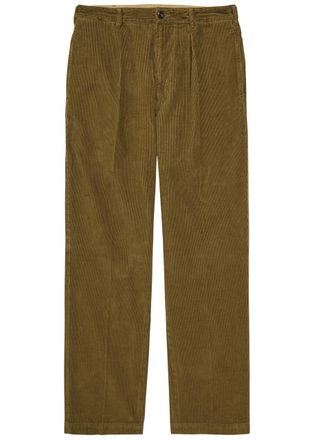 Drake's Drakes Tapered-leg Corduroy Trousers - Khaki - 36 (W36 / XL)
