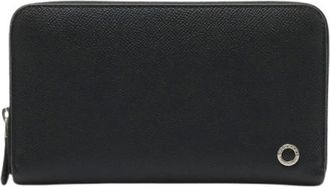 Bulgari Pre-owned Wallets, male, Black, Size: ONE SIZE Pre-owned Man Leather Long Zip Wallet