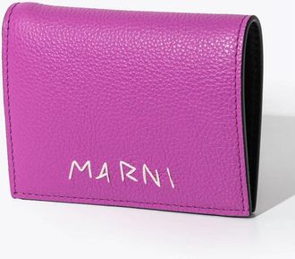 Marni Mending Bi-Fold Leather Wallet - Cassis Pink