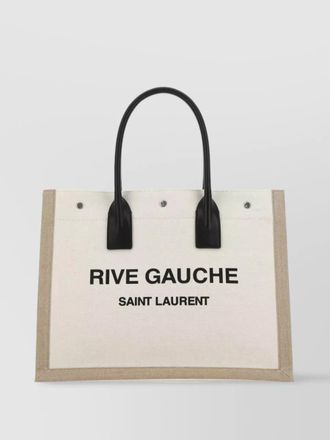 Saint Laurent large canvas tote with striking handles