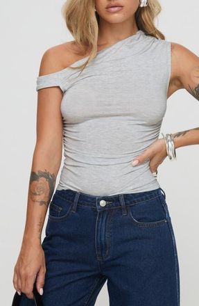 Princess Polly Beller One-Shoulder Top in Marle Grey at Nordstrom, Size 10