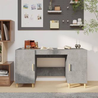 Berkfield Home Desk Concrete Grey 140x50x75 cm Engineered Wood | Size: 140 x 50 x 75 cm