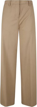 Fabiana Filippi Wijde Enkellange Broek - Dames - Wijde Broeken - Bruin - XS - Polyester - Broeken