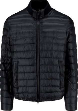 Herno Fitted Jacket With High Collar And Side Pockets