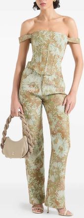 Mani&egrave;re De Voir Jeans dritti Gia jacquard a vita alta - Verde