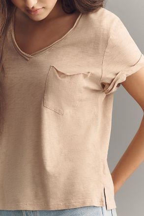 Pilcro Quinn Short-Sleeve V-Neck Tee by Pilcro