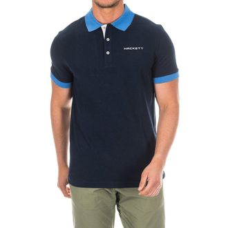 Hackett Mens short-sleeved polo shirt in comfortable and breathable fabric HMX1006F - Blue Cotton - Size Small