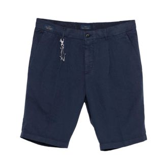 Paul & Shark Paul & Shark, Casual Shorts, male, Blue, Size: M Linen and Cotton Bermuda Shorts