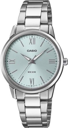 Casio Womens Silver Stainless Steel Blue Dial Analog Watch - LTP-1303DD-2AVDF
