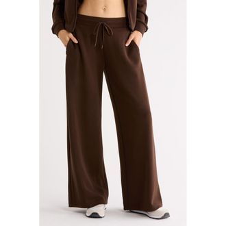 Zella Ultra Soft Wide Leg Pants in Brown Mole at Nordstrom, Size Xx-Large