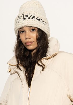 Moschino Cap With Embroidered Logo, Unisex, Cream