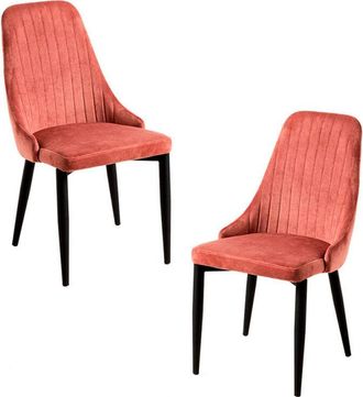 Regalos Miguel Regalos Miguel - Packs Sillas Comedor - Pack 2 Sillas Kan Terciopelo - Rosa