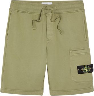 Stone Island Logo Cotton Shorts - Green Light - XL
