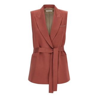 PESERICO Peserico, Blazers, female, Red, Size: S Double-breasted Vest