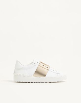 Valentino Garavani Sneaker Open Con Banda Metallizzata Donna BIANCO/PLATINO 34.5