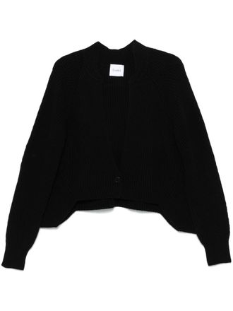 Nude asymmetric cardigan - women - Virgin Wool - 42 - Black