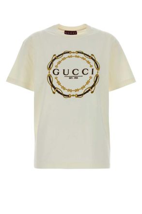 Gucci Off White Crew Neck Graphic Logo T-Shirt