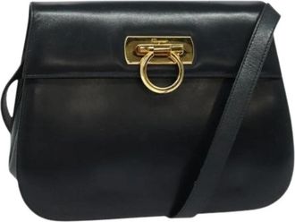 Ferragamo Pre-owned leren schoudertas - Dames - Vintage Schoudertas - Zwart - ONE Size - Leer - Vintage