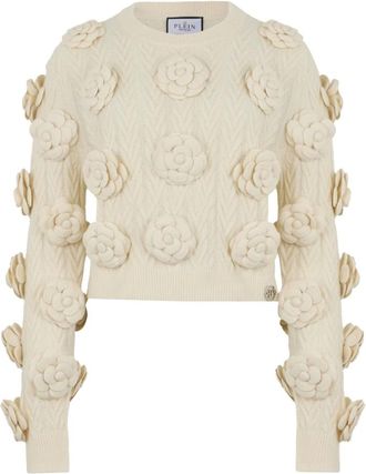 Philipp Plein Pullover Girocollo LS Love - - Knitwear - Donna - Beige - S