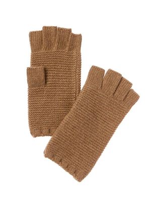 Portolano Stitched Cashmere Fingerless Gloves